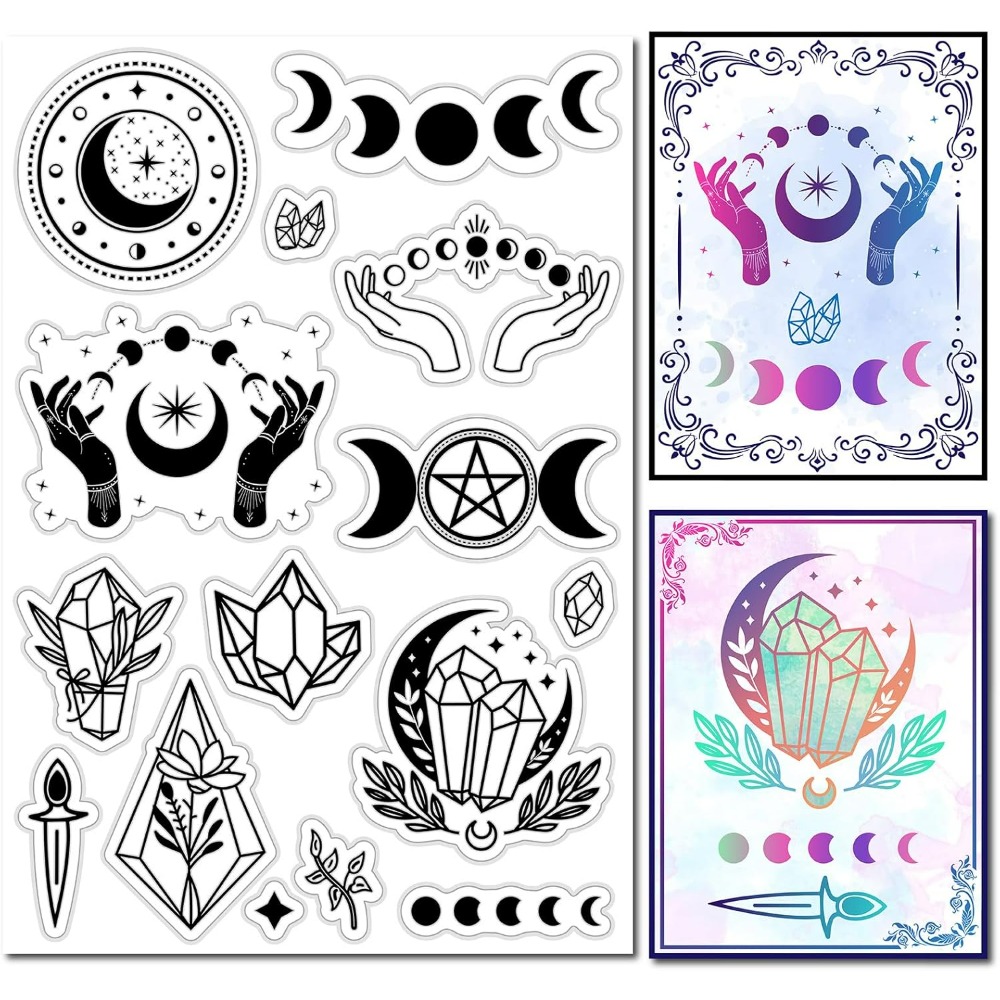 Clear Silicone Stamps For Card Making - Faza księżyca kryształowa pieczęć gumowa magiczne