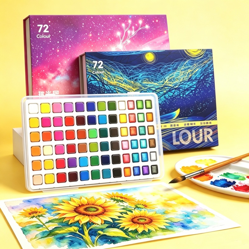 Zestaw przenośnych farb akware – Watercolor Paint Set Solid Pigment recenzja i cena