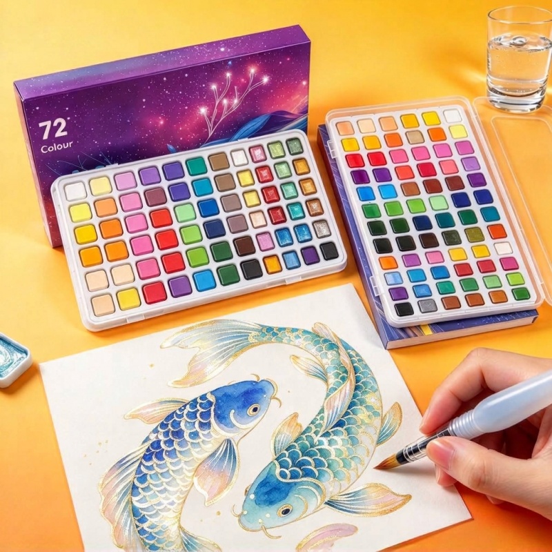 Zestaw przenośnych farb akware – Watercolor Paint Set Solid Pigment recenzja i cena
