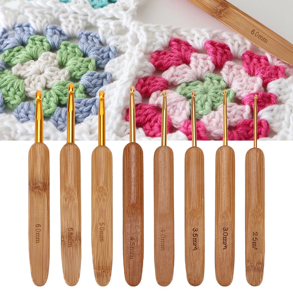 Zestaw 8 sztuk drutów do szyde – Wooden Crochet Hooks Ergonomic Handle recenzja i cena